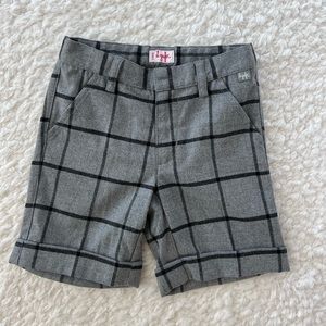 Il Gufo Boy Gray Plaid- Pattern Shorts. Size 3-4T.